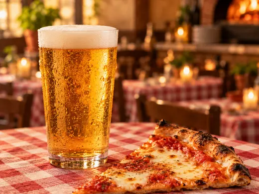 Cervezas y bebidas de Pizza Azzis, pizzería italiana en Providencia