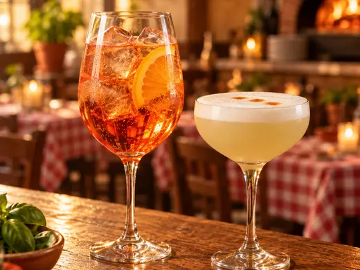 Cócteles de Pizza Azzis, pizzería italiana en Providencia