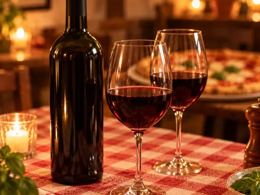 Vinos de Pizza Azzis, pizzería italiana en Providencia